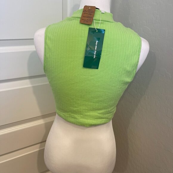 SHEIN EZwear Crop Top in Vibrant Green - Size Large NWT (345) - Picture 6 of 8